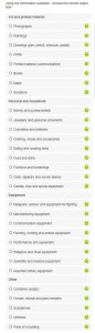 Image of Tag London interface page showing full list of object types