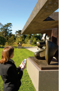 Image 1: Voices:FAMSF beta-user in the de Young Sculpture Garden