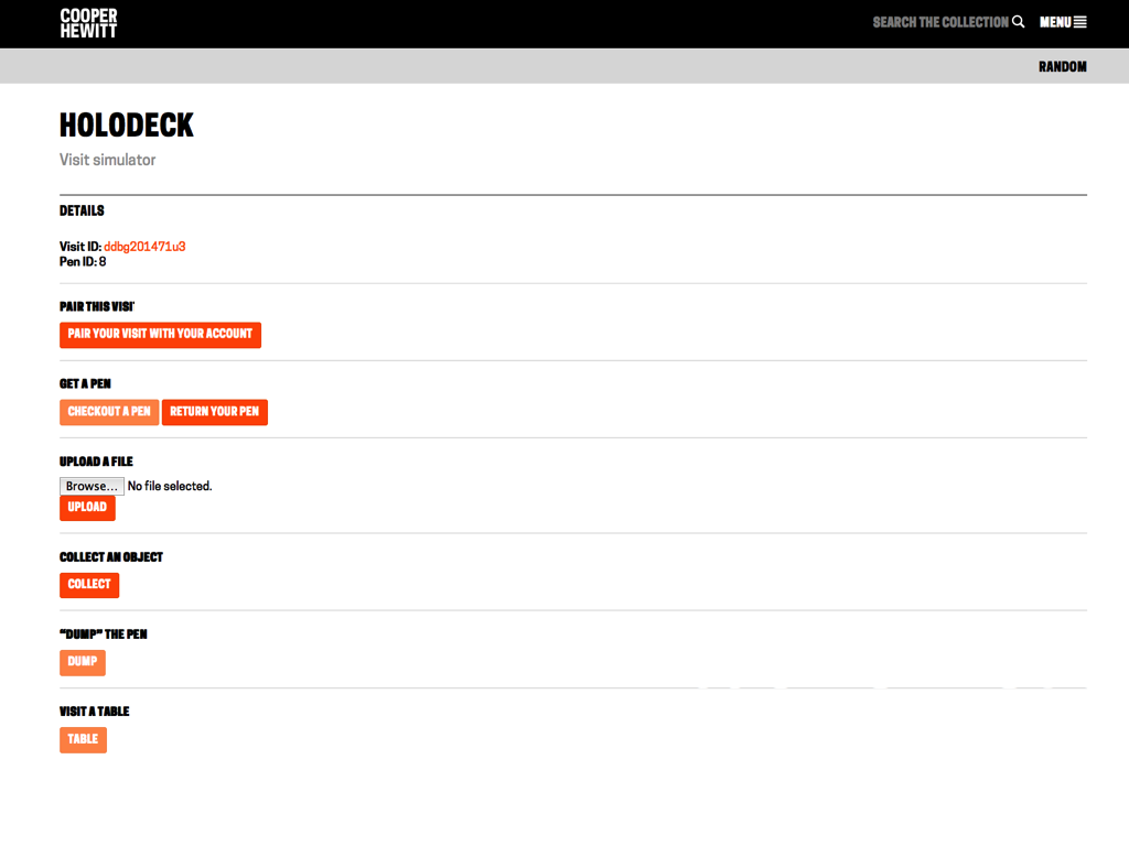 Screenshot of the ‘holodeck’