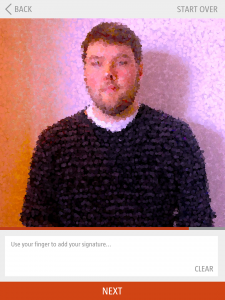 Screenshots of the Pointillize Yourself app